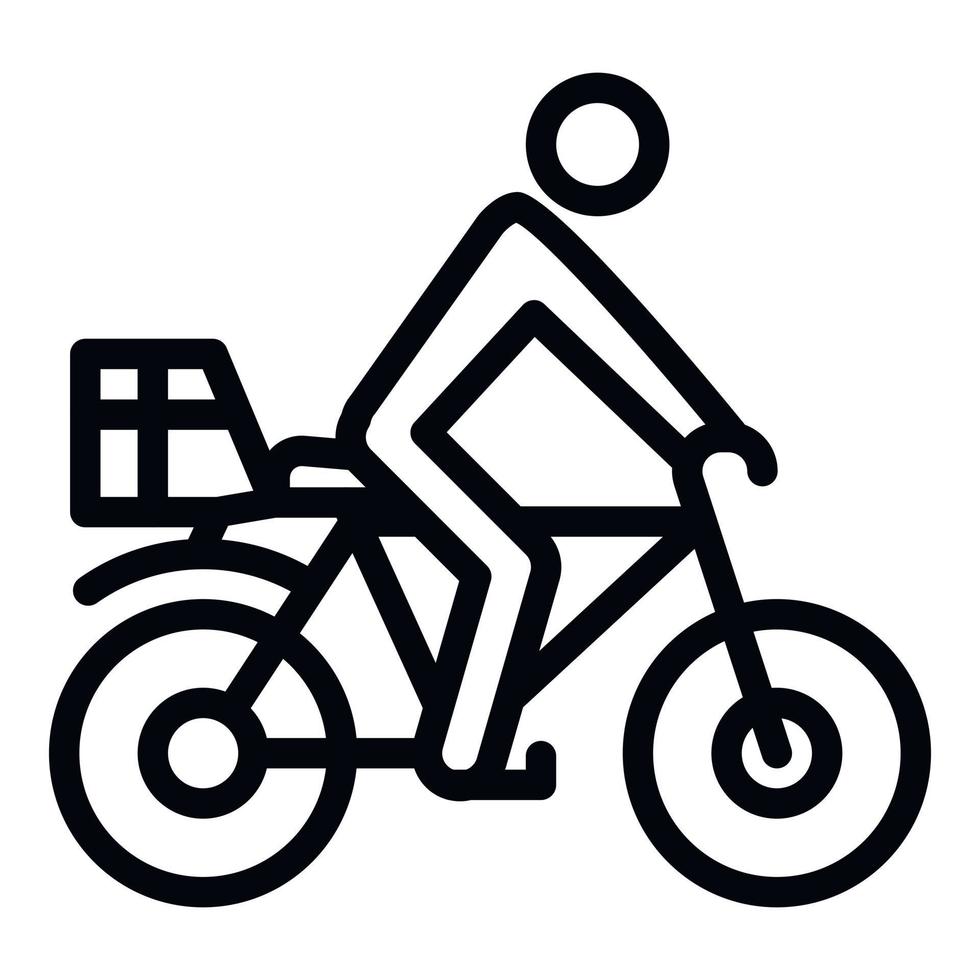 Bike delivery icon, outline style vector