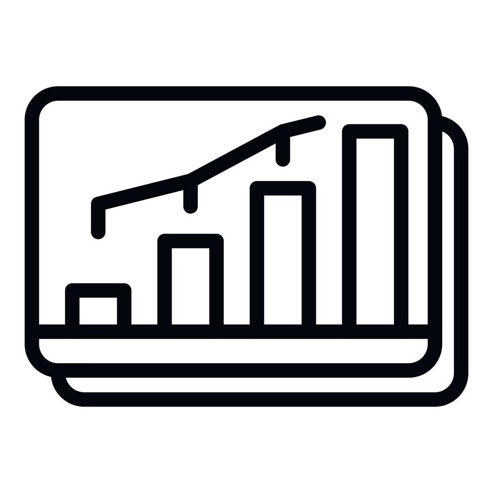 Campaign graph icon, outline style vector