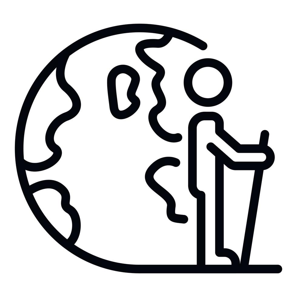 Man walking relocation icon, outline style vector