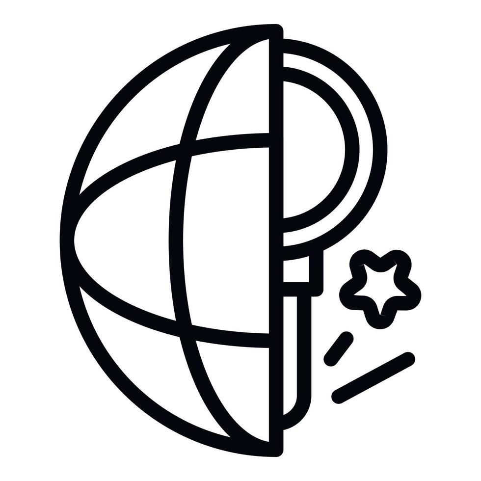 Global magnifier campaign icon, outline style vector