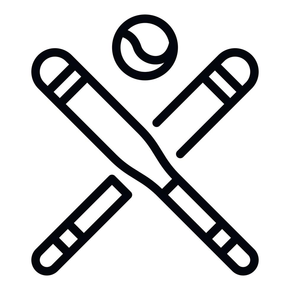 Baseball bat icon, outline style vector