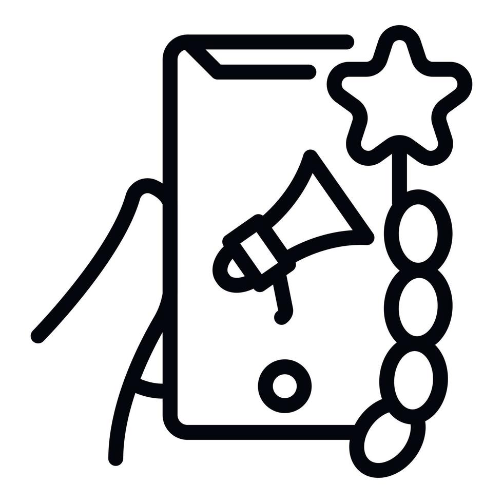 Smartphone megaphone campaign icon, outline style vector