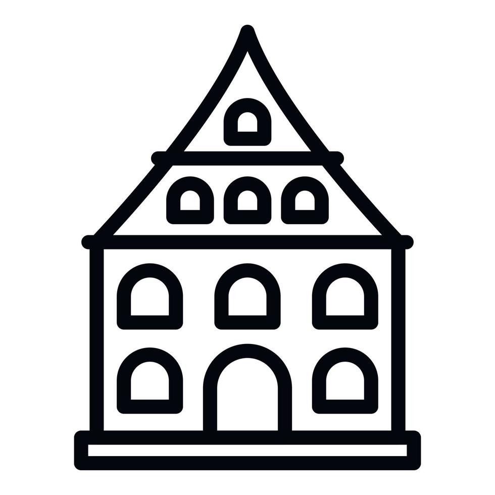 Riga house icon, outline style vector