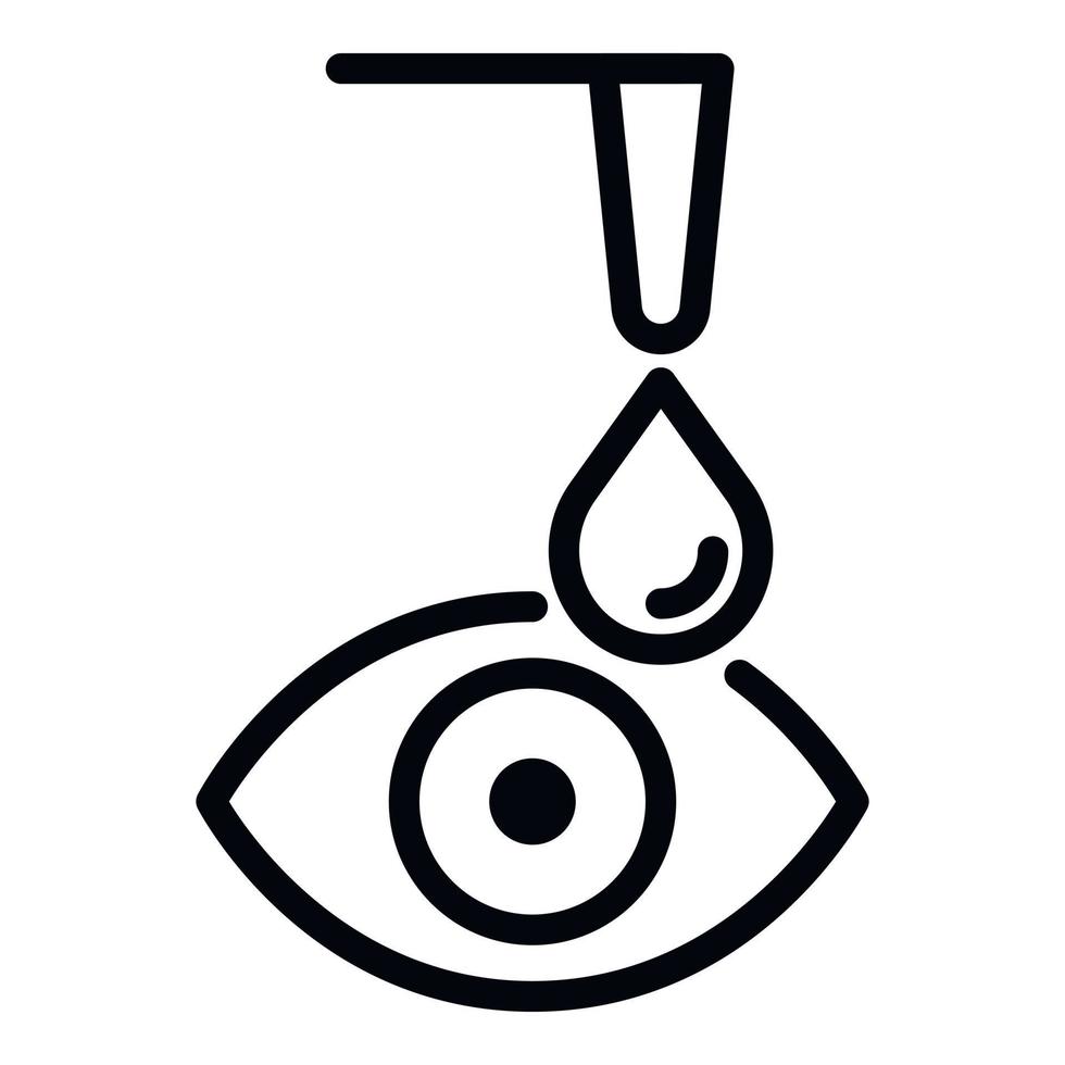 Drop in the eye icon, outline style vector