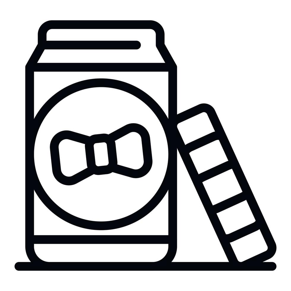 Open baby food jar icon, outline style vector