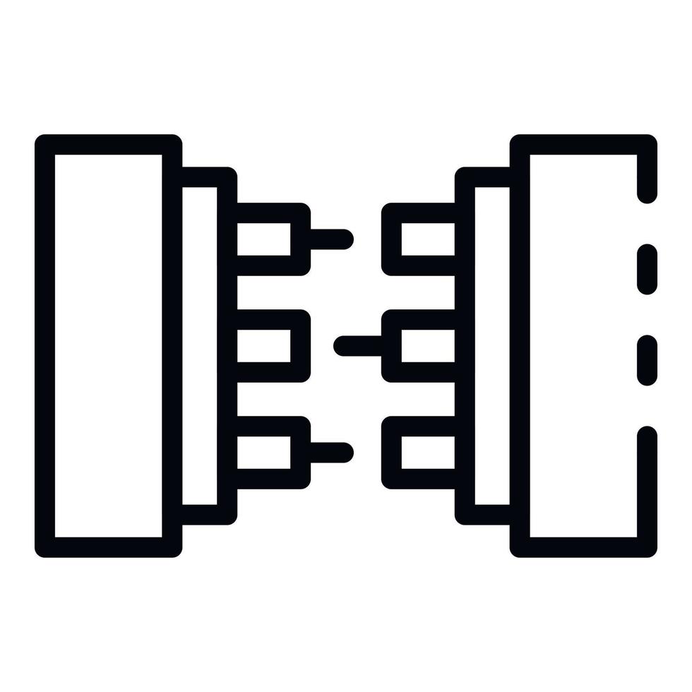 Cable connection icon, outline style vector