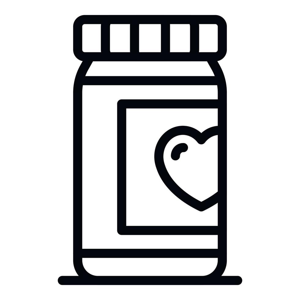 Baby food jar icon, outline style vector