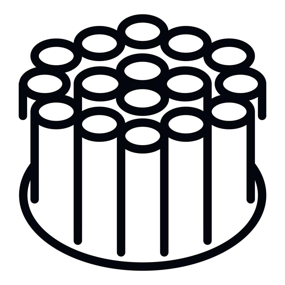 Stranded fiber optic cable icon, outline style vector