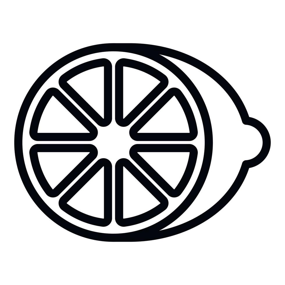 Half lime icon, outline style vector
