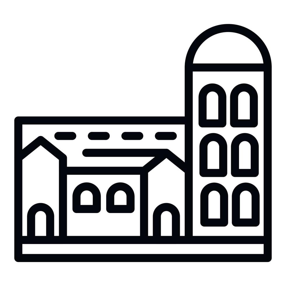 Urban Riga building icon, outline style vector
