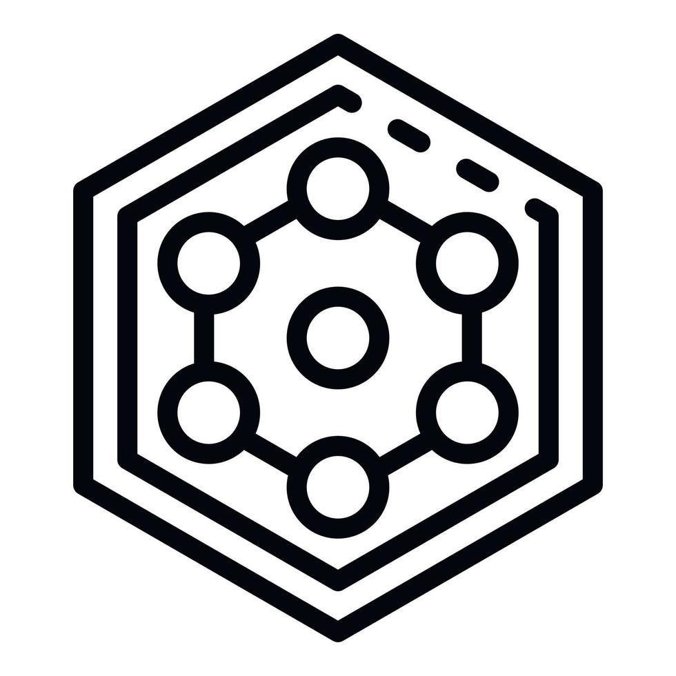 icono de cable hexagonal, estilo de contorno vector