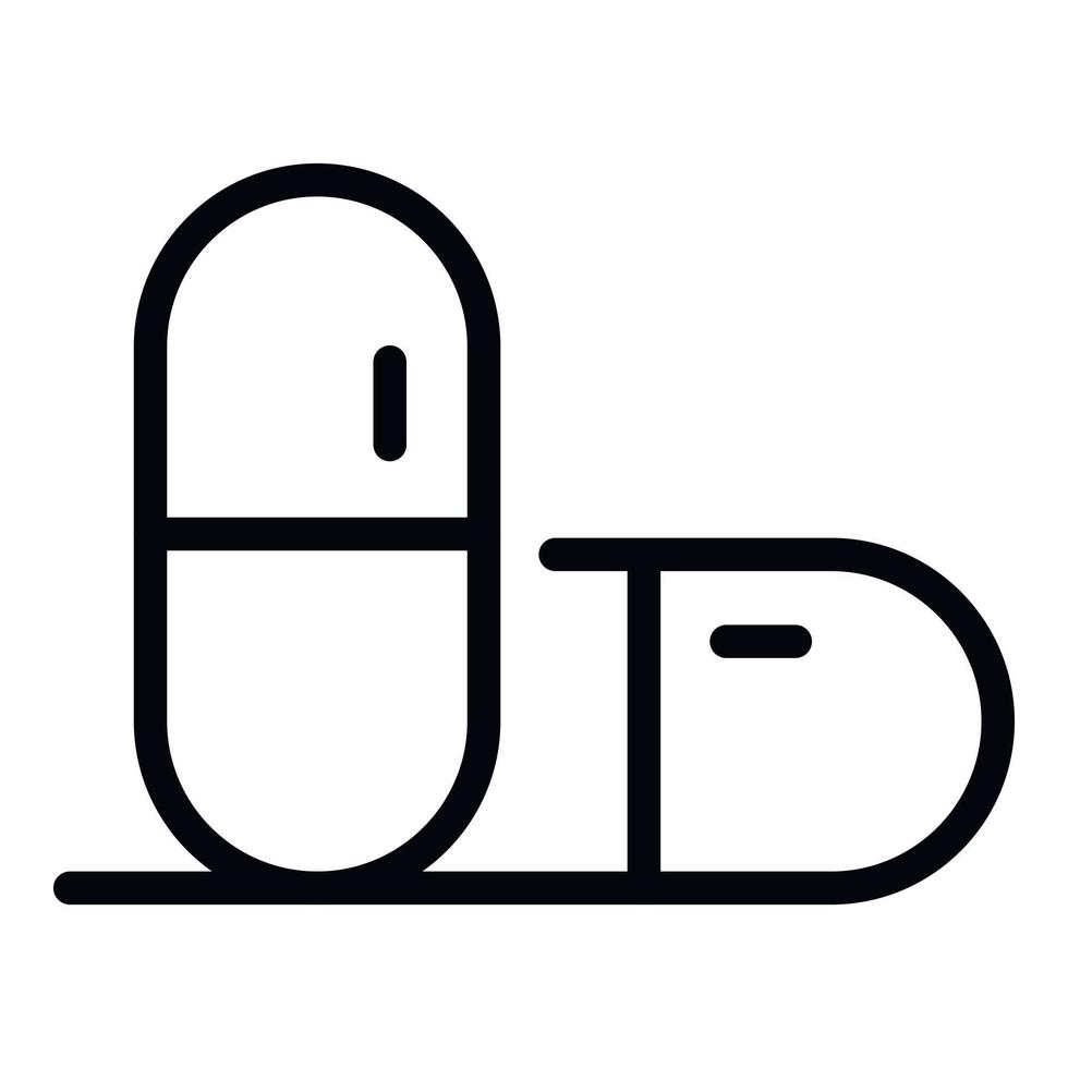 Two capsules icon, outline style vector