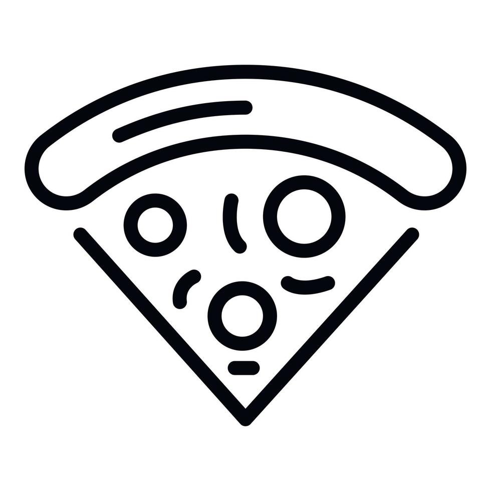 Slice of pizza with anchovies icon, outline style vector