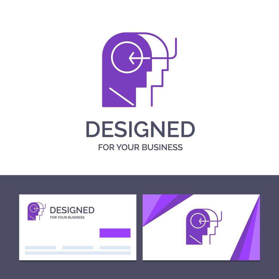 Creative Business Card and Logo template People Teaching Head Mind Vector Illustration