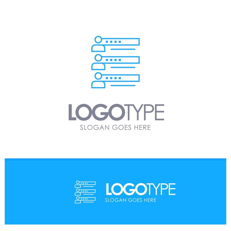 Skills Graphs People Profile Settings Statistics Team Blue outLine Logo with place for tagline vector