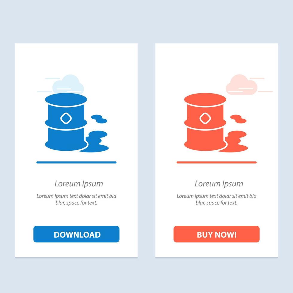 Barrels Environment Garbage Pollution  Blue and Red Download and Buy Now web Widget Card Template vector