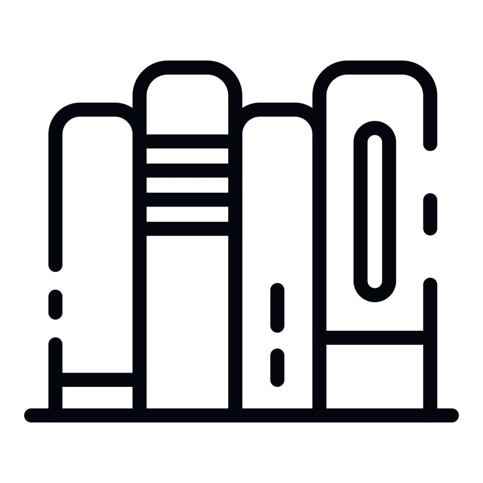 Books stack icon, outline style vector