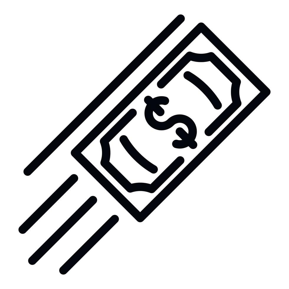 Dollar rise icon, outline style vector