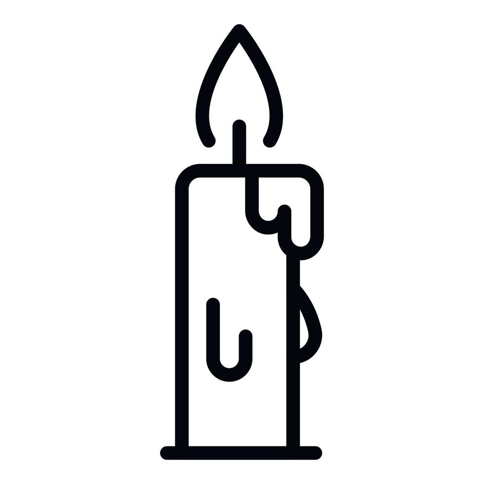 Candle icon, outline style vector