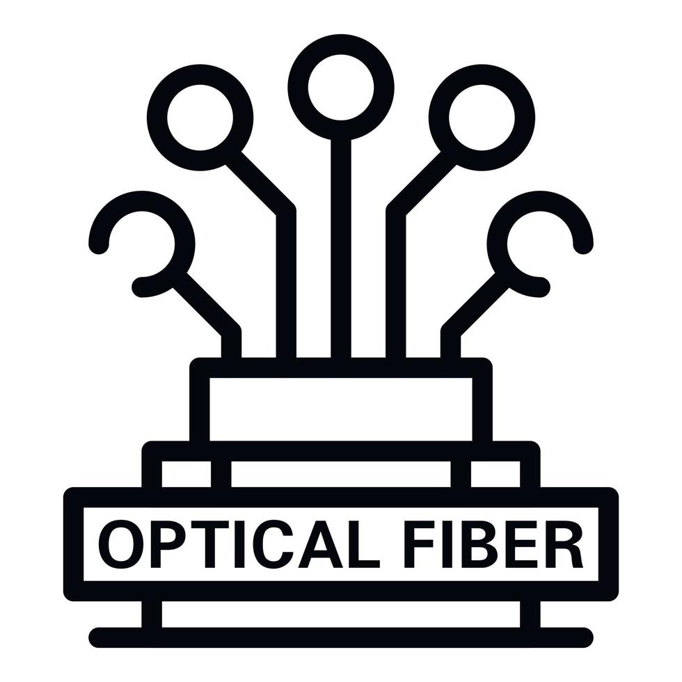 Optical fiber logo icon, outline style vector