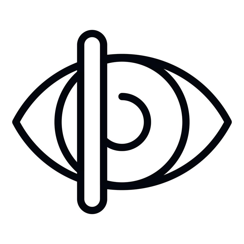 icono de control médico ocular, estilo de esquema vector