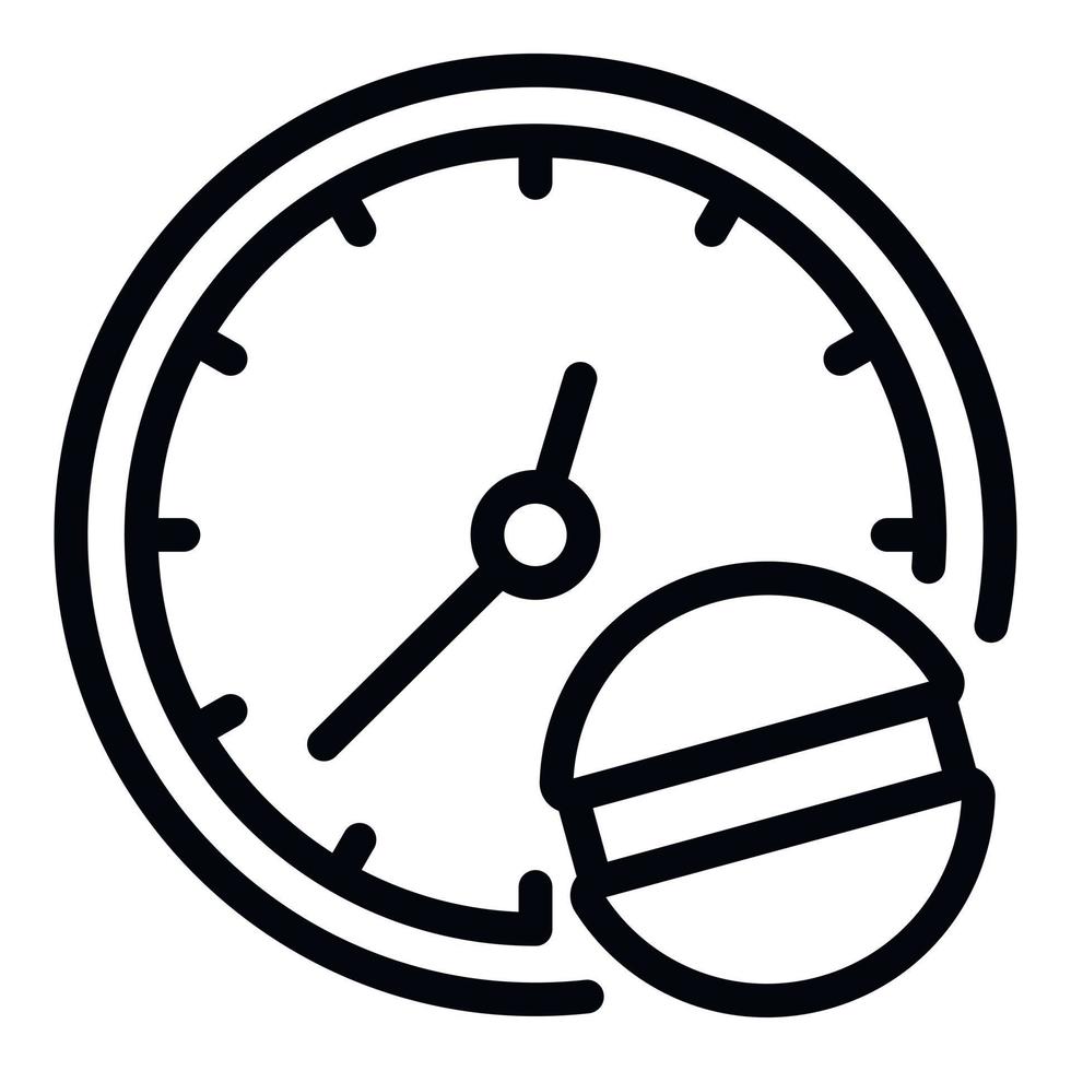 Insulin time use icon, outline style vector
