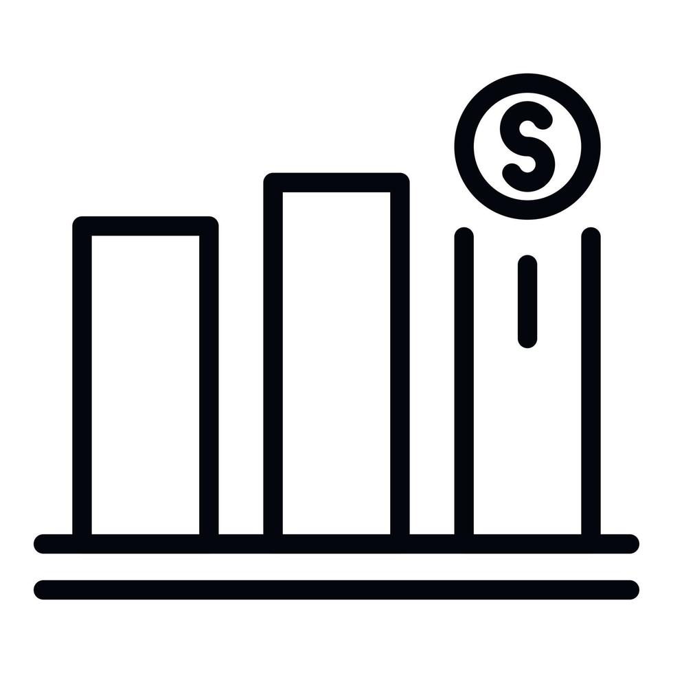 Currency chart icon, outline style vector