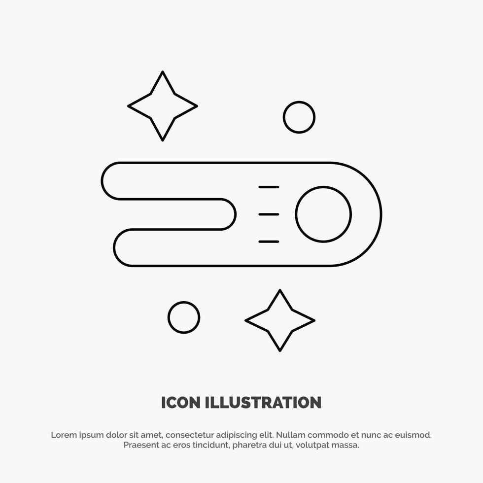 Astronomy Comet Space Line Icon Vector