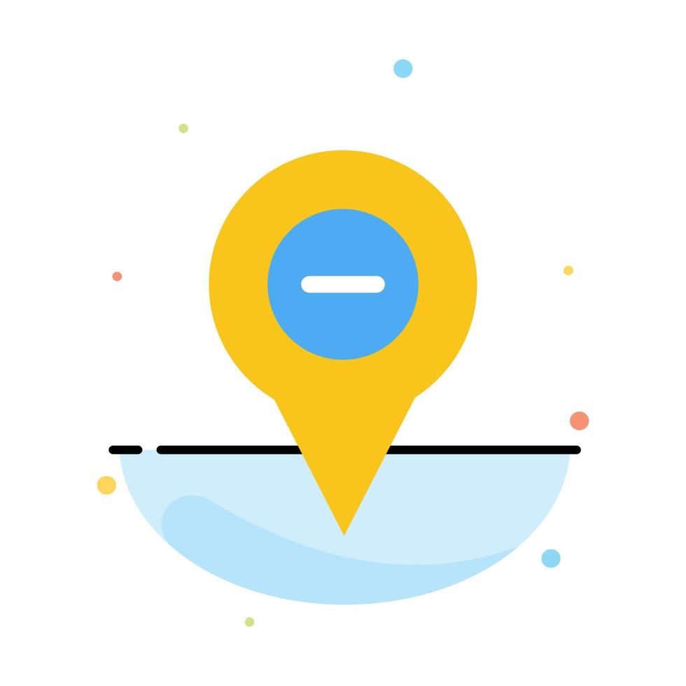 Location Map Navigation Pin minus Abstract Flat Color Icon Template vector