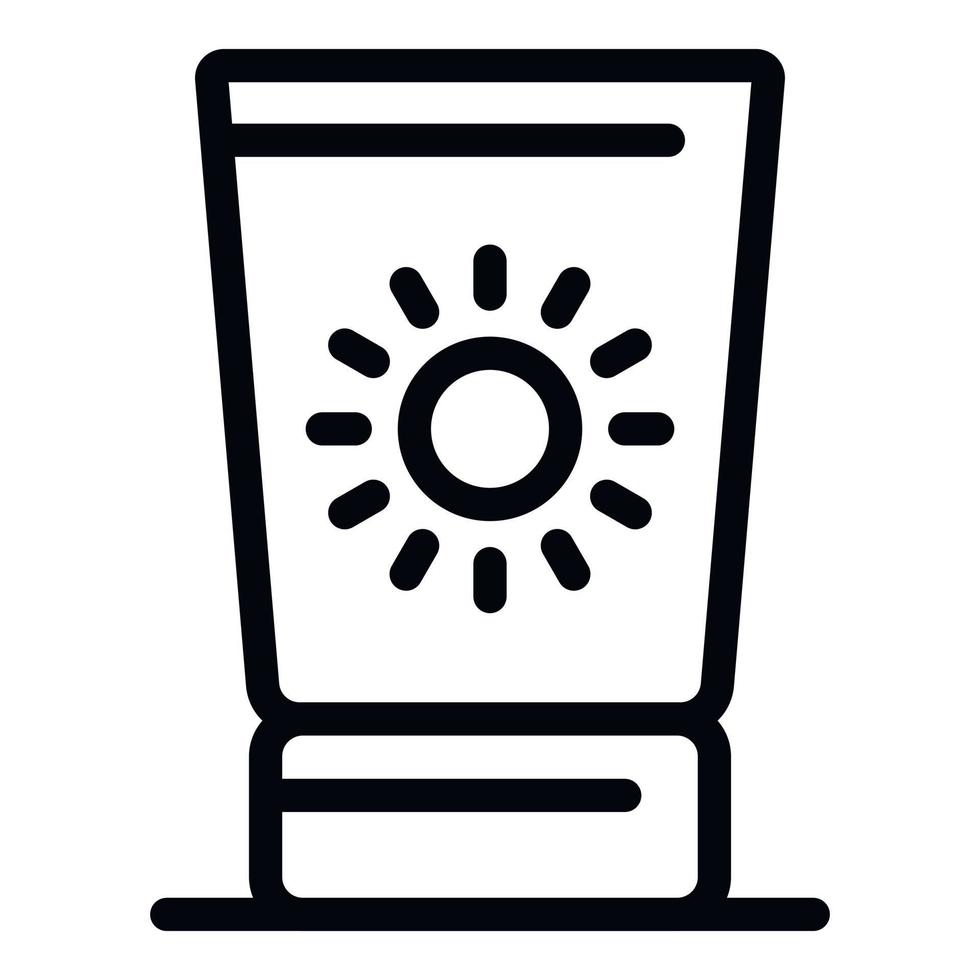Useful sunscreen cream icon, outline style vector