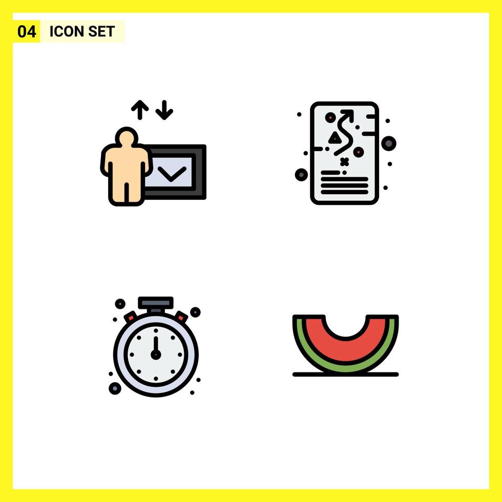 Universal Icon Symbols Group of 4 Modern Filledline Flat Colors of education alert goal planning mobile Editable Vector Design Elements