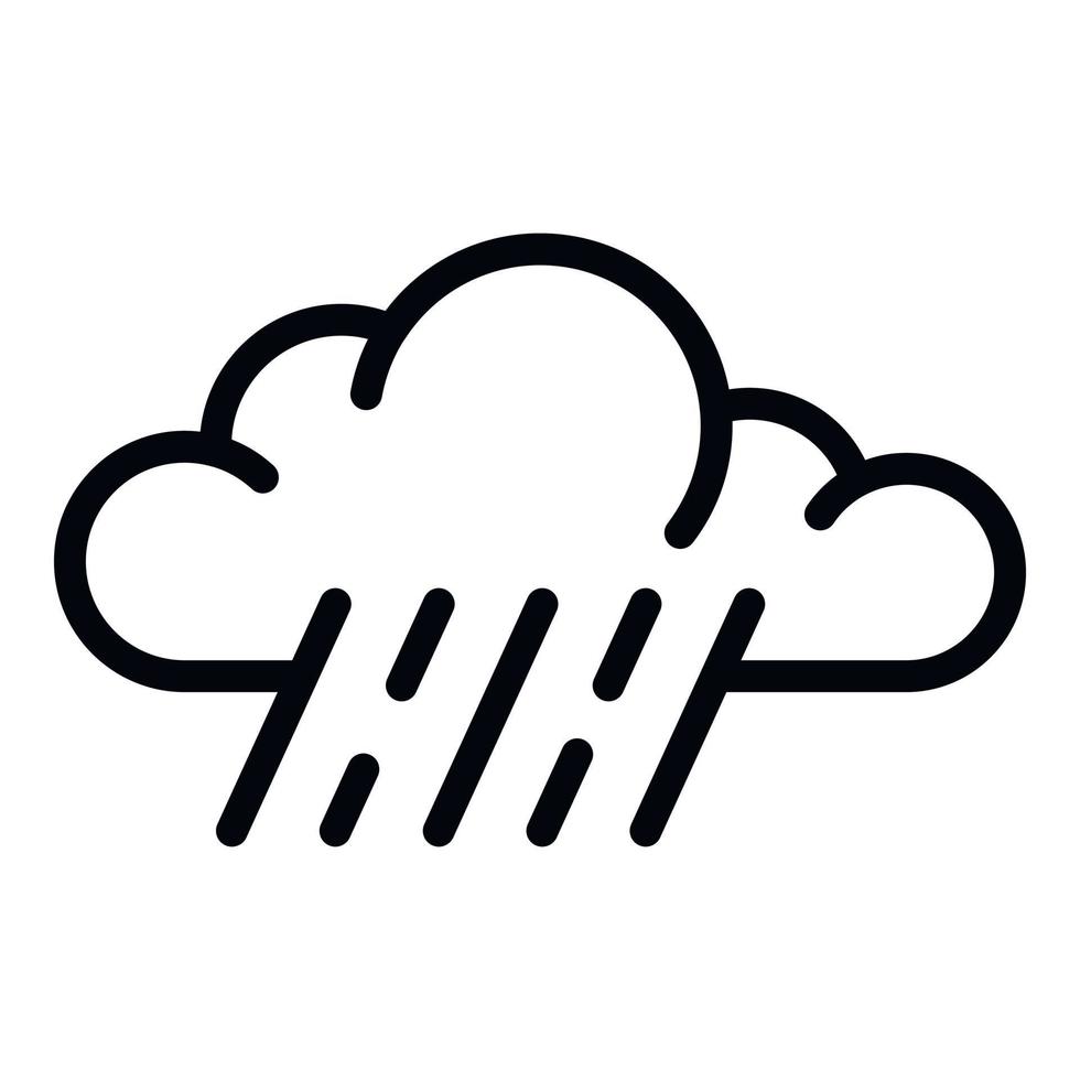 Strong rain cloud icon, outline style vector