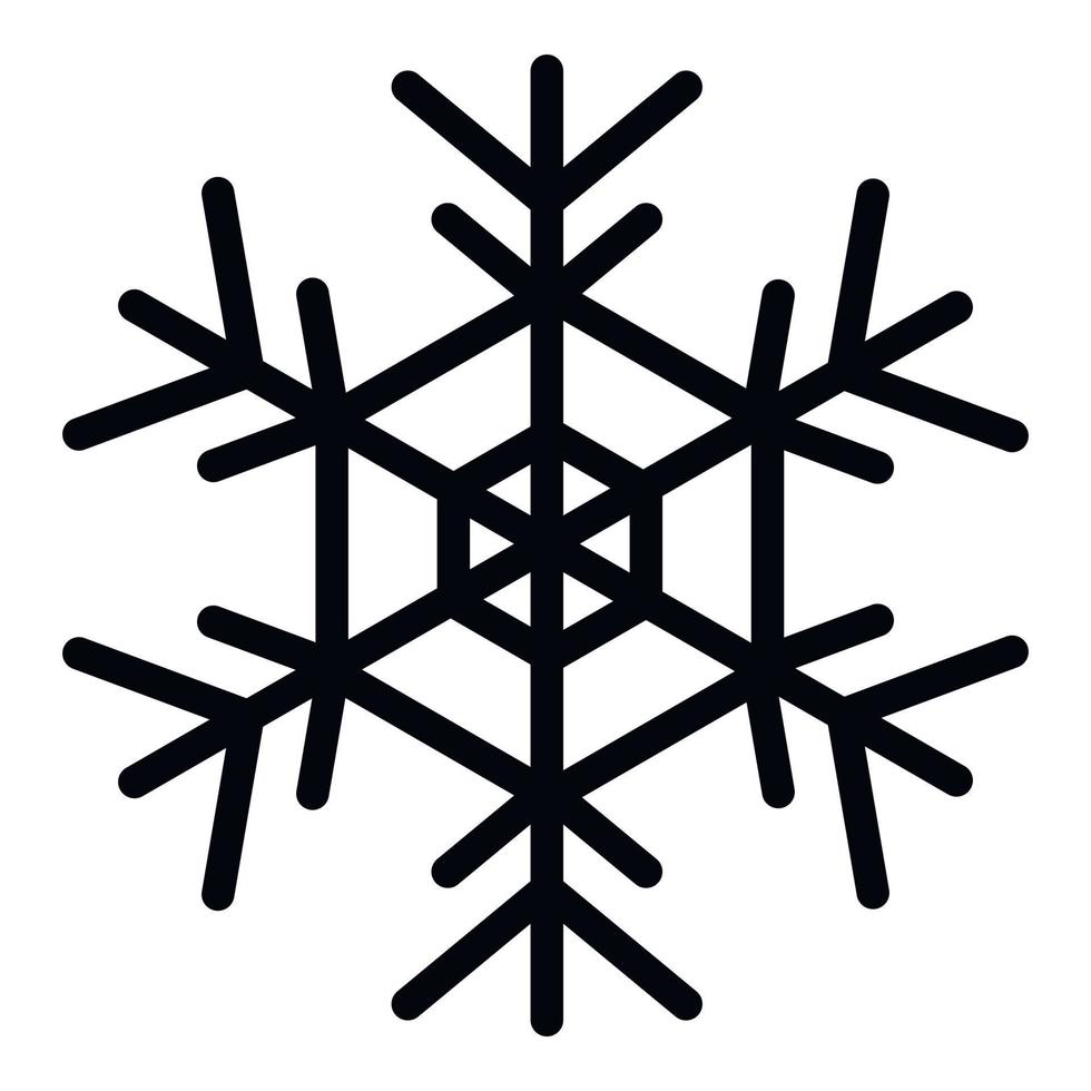 Snowflake icon, outline style vector