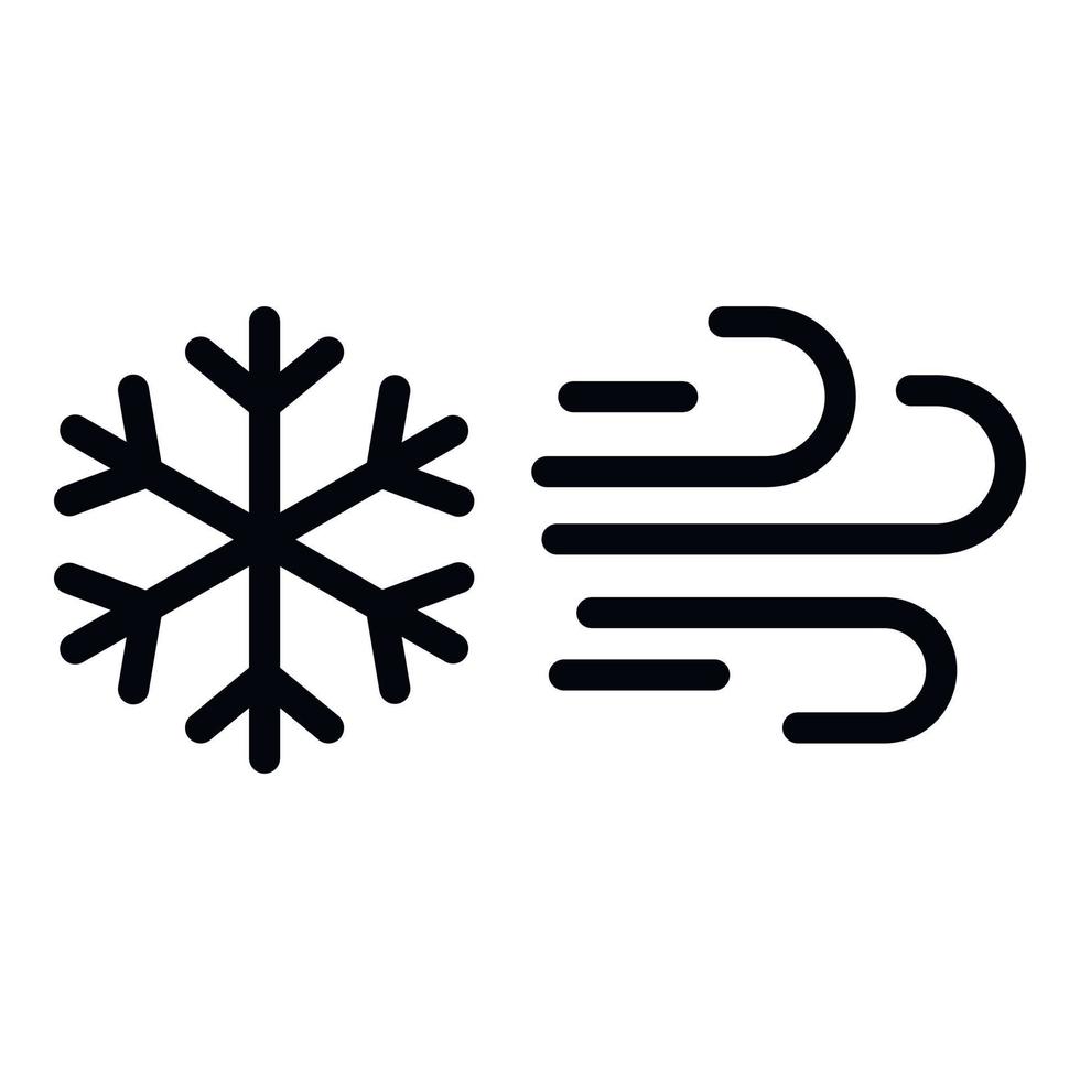 Climate wind snowflake icon, outline style vector