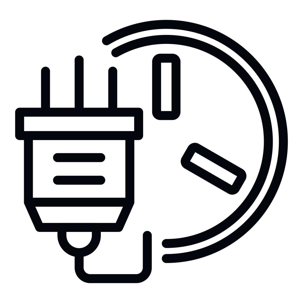 Power adapter plug icon, outline style vector