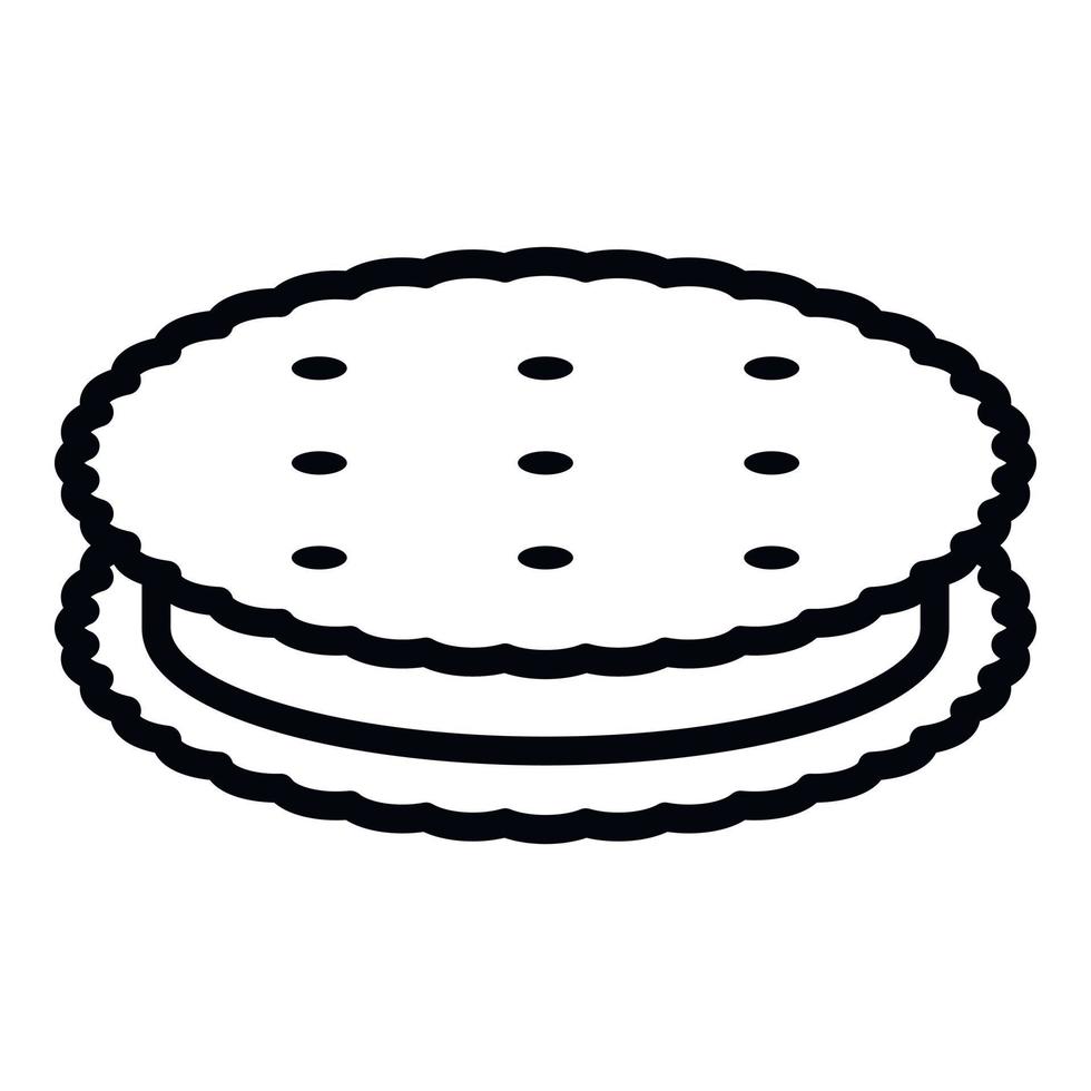 icono de galleta fresca, estilo de contorno vector