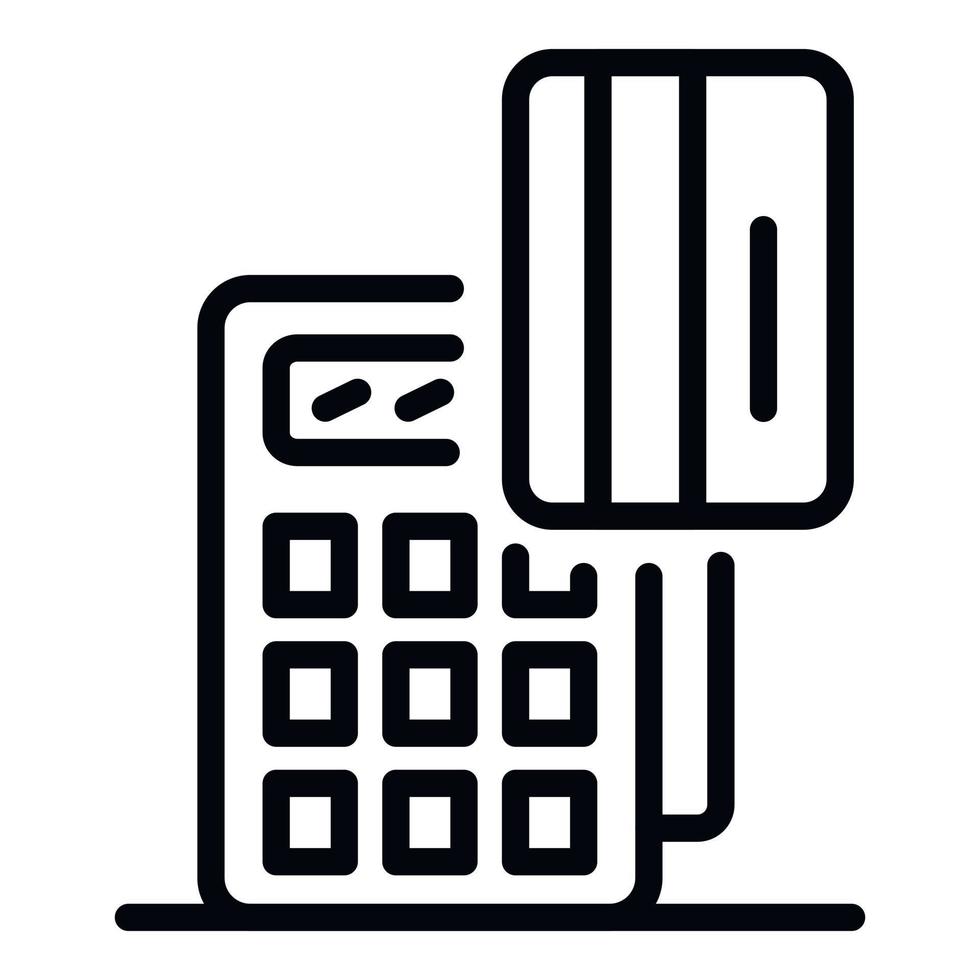 Credit card pos terminal icon, outline style vector