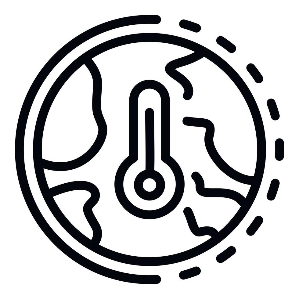 Global hot temperature icon, outline style vector