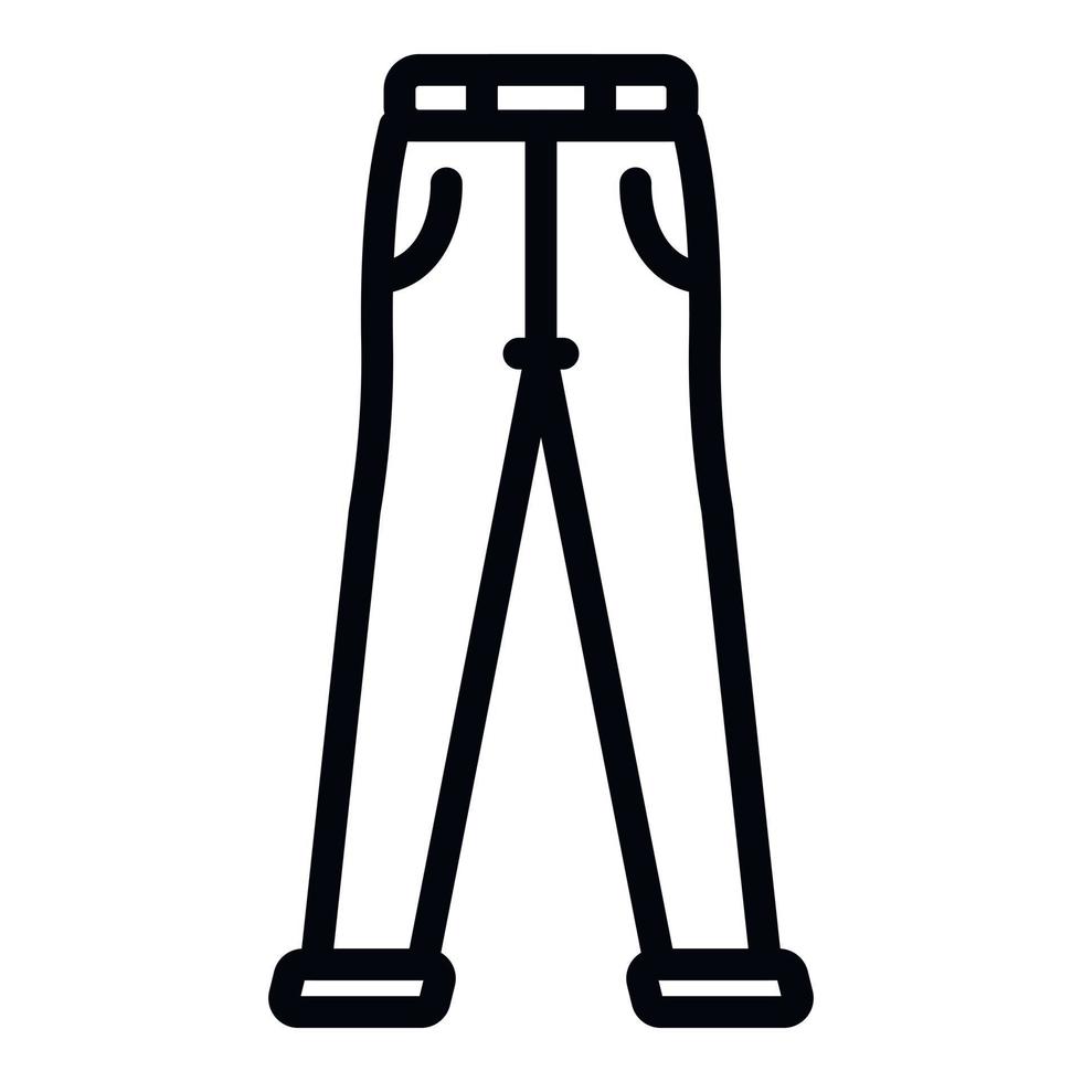 icono de jeans delgados, estilo de esquema vector