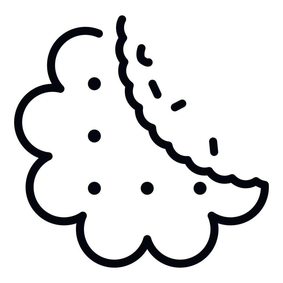 Eaten cookie icon, outline style vector