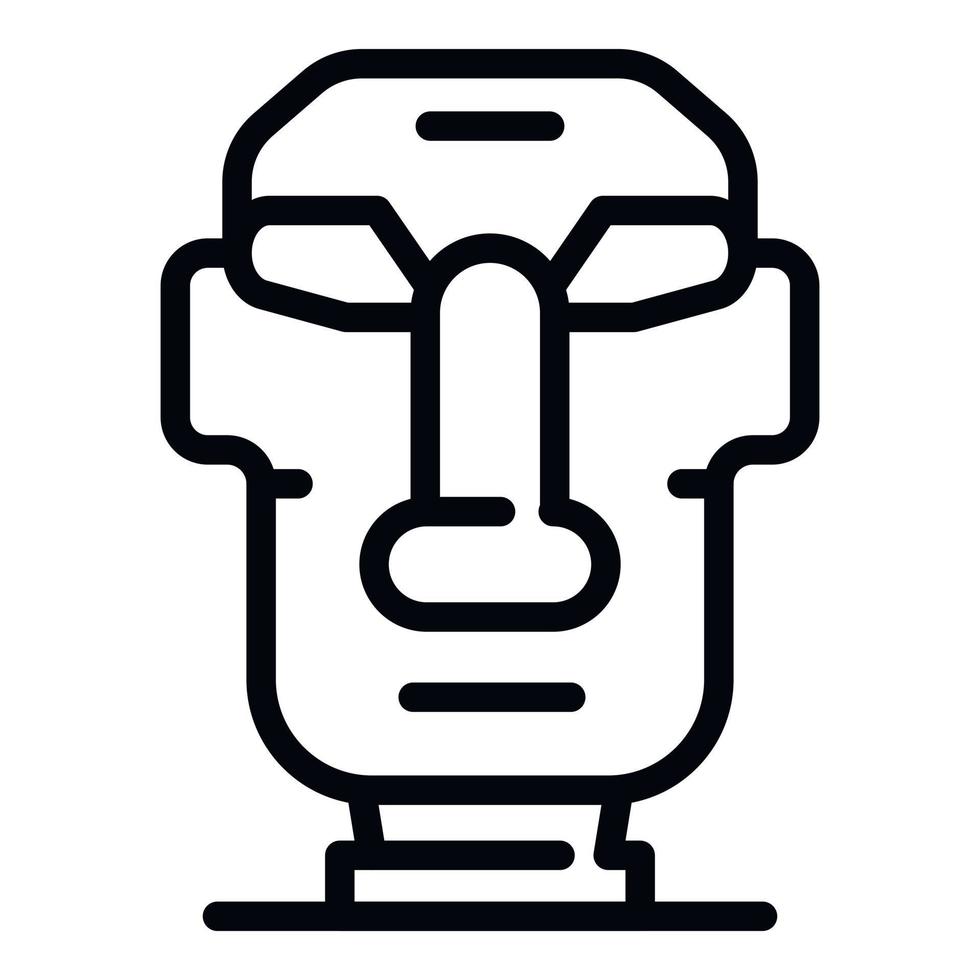 icono de la estatua moai de la isla de pascua, estilo de esquema vector