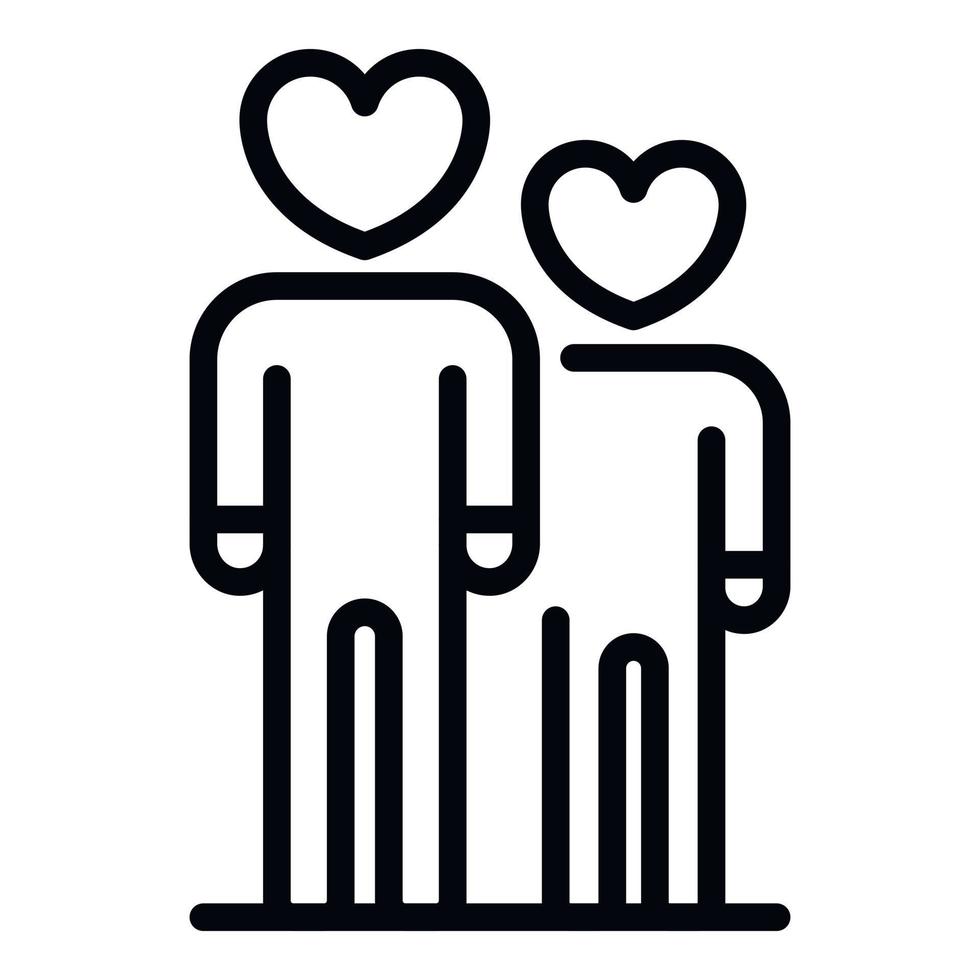 People in love icon, outline style vector