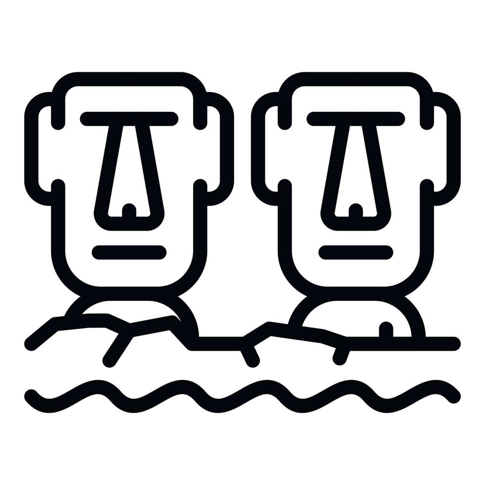 Easter island heads icon, outline style vector