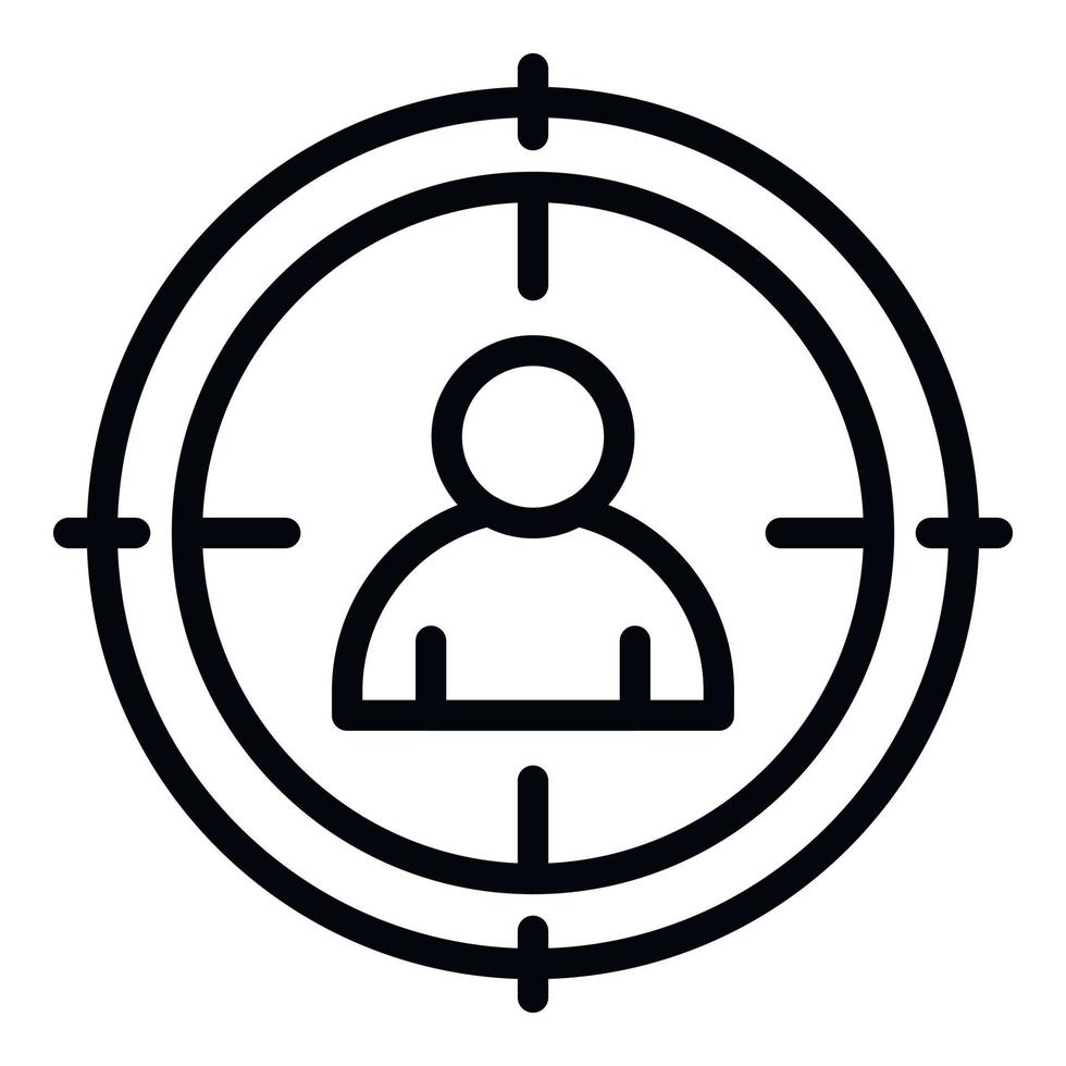 Personal target icon, outline style vector