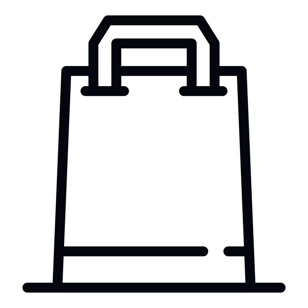 Shop bag icon, outline style vector
