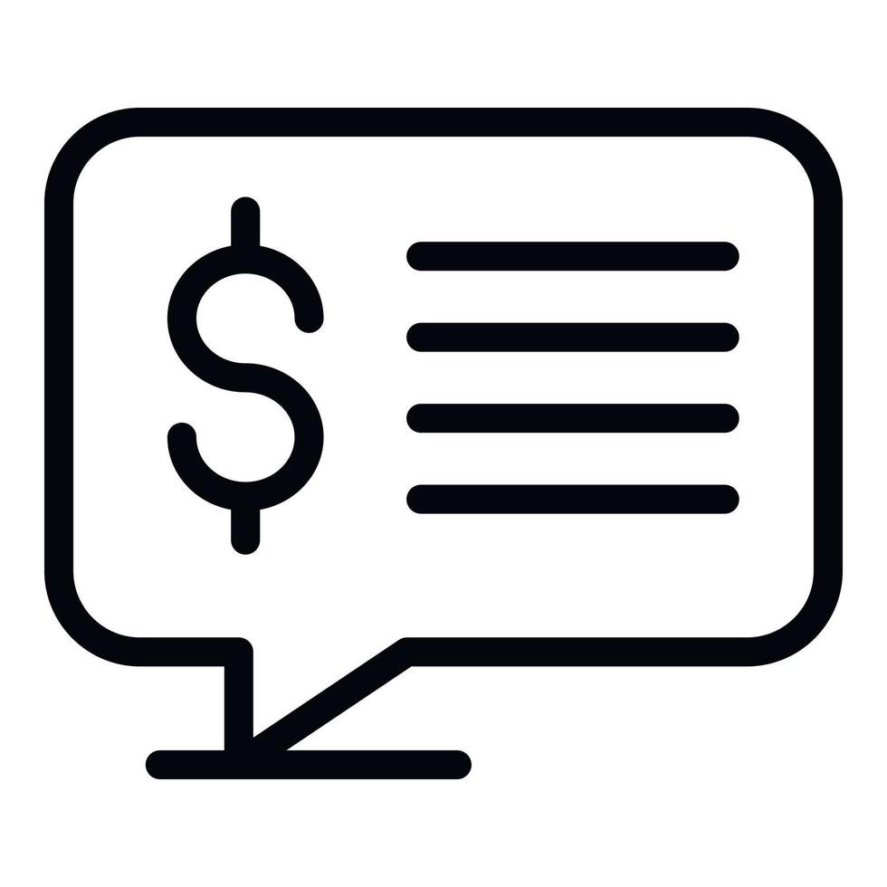 Dollar chat icon, outline style vector