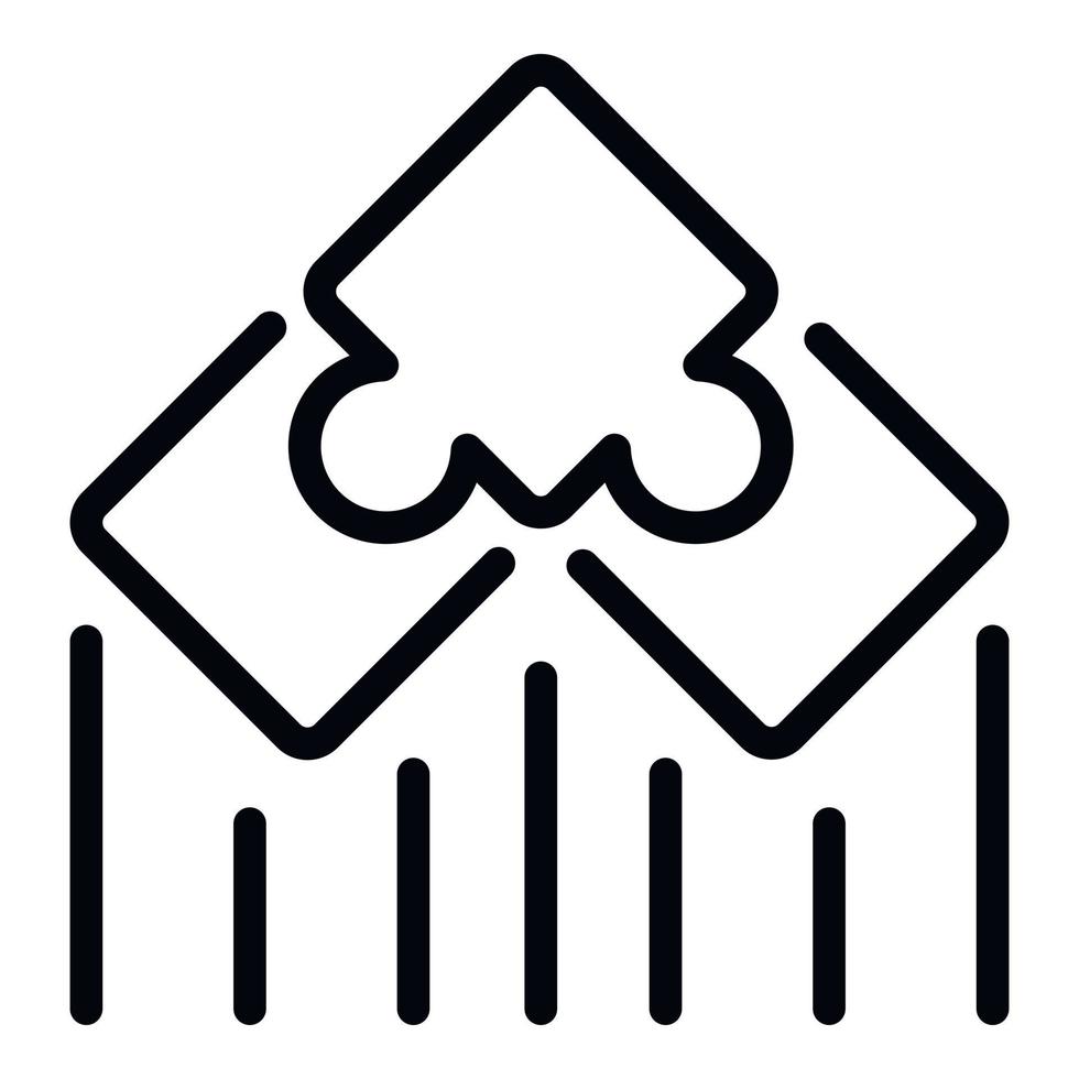 Smart puzzle icon, outline style vector