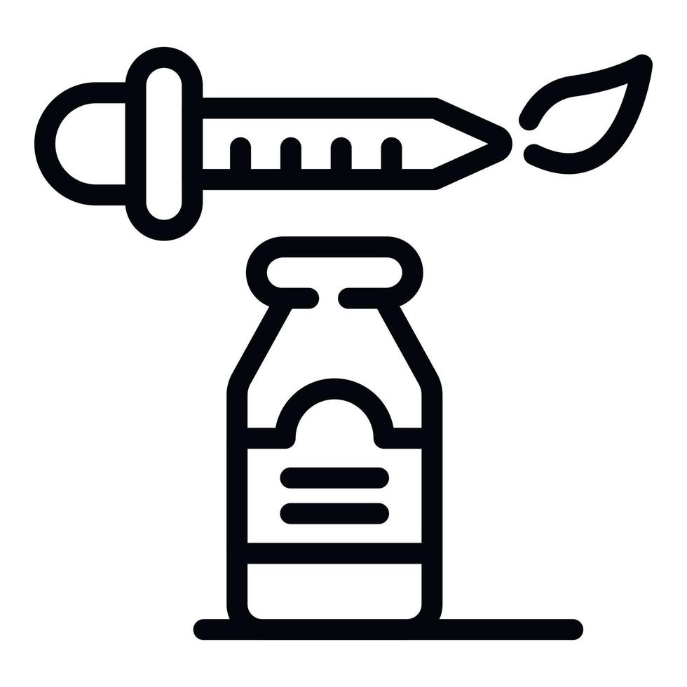 Dropper and bottle icon, outline style vector