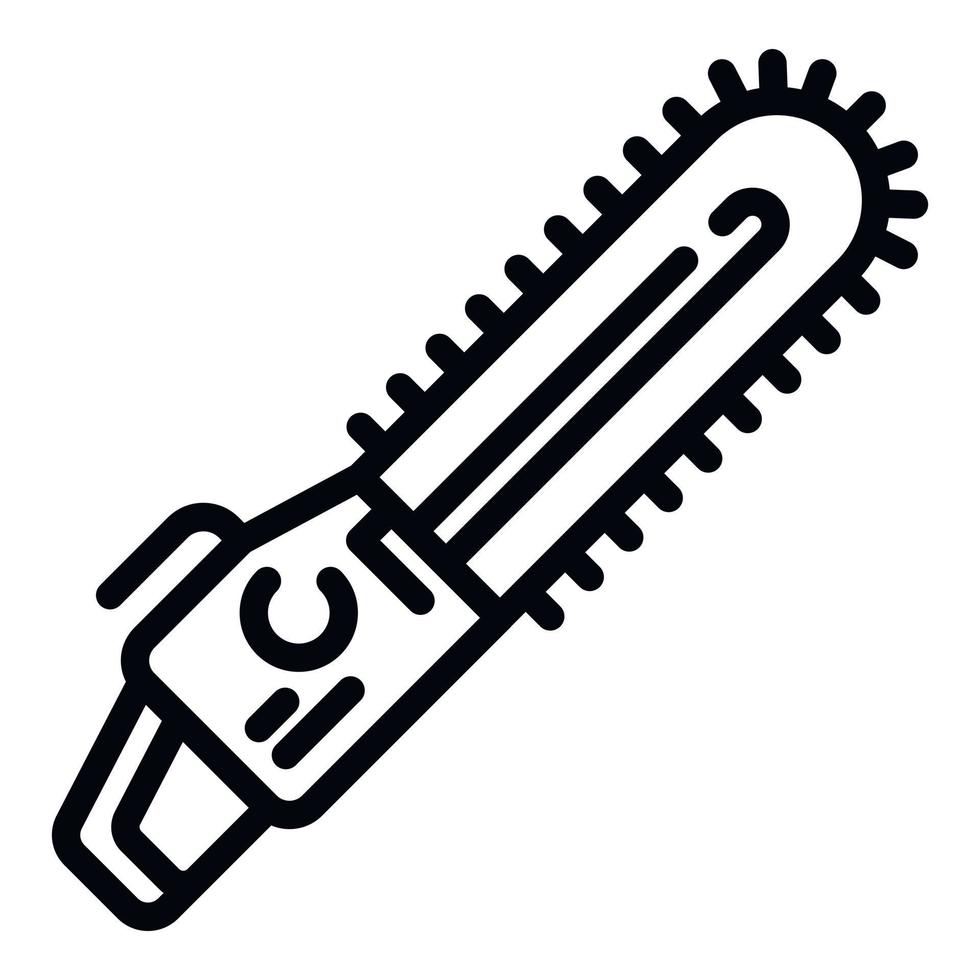 Petrol chainsaw icon, outline style vector