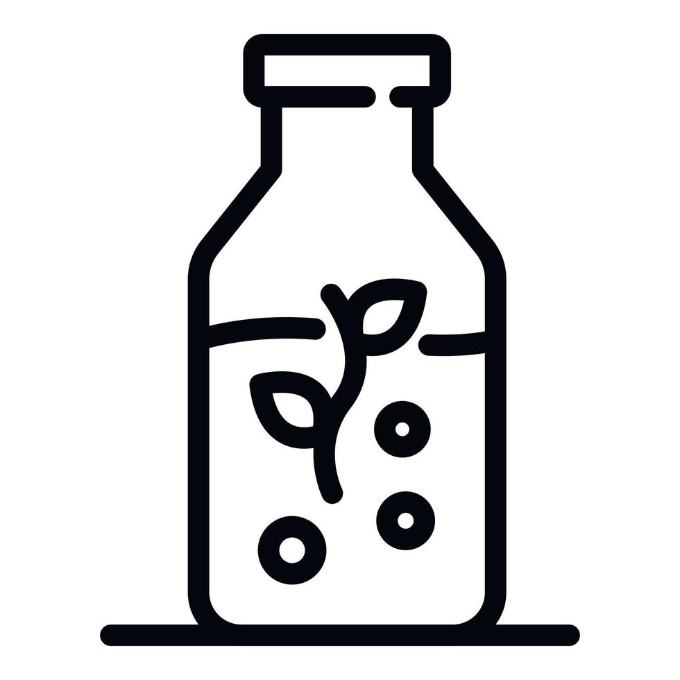 Bottle with a sprig icon, outline style vector